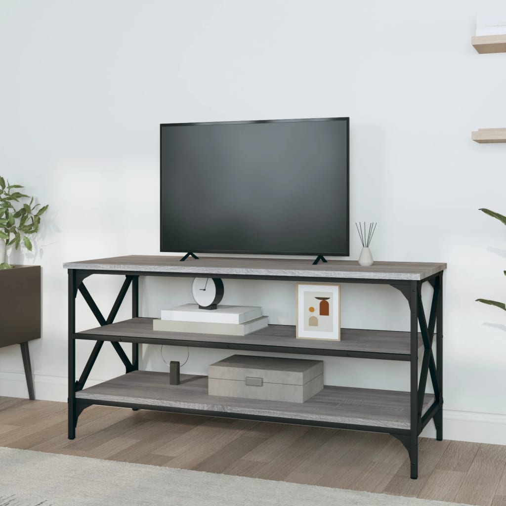 Mueble de TV madera contrachapada gris Sonoma 100x40x50 cm