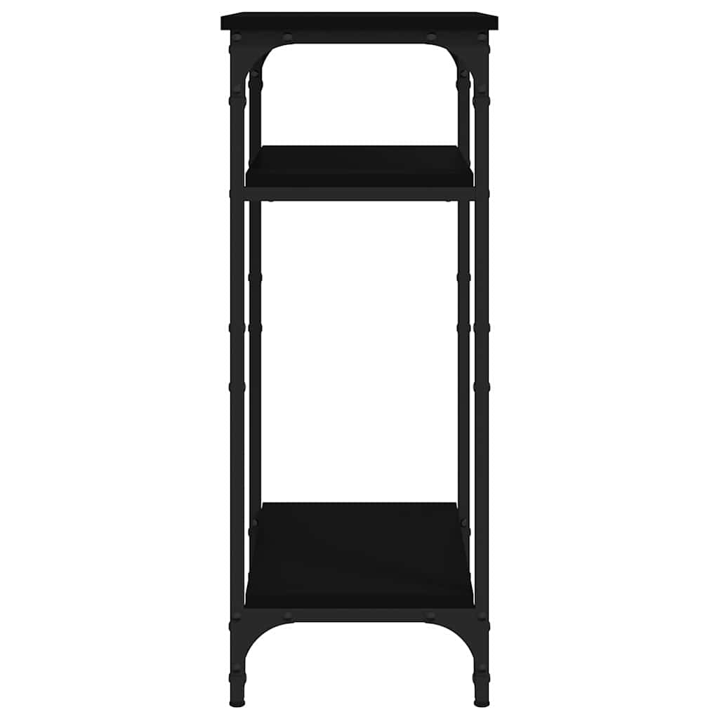 Mesa auxiliar de madera contrachapada negra 40x30x75 cm