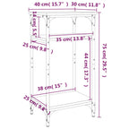 Mesa auxiliar de madera contrachapada negra 40x30x75 cm