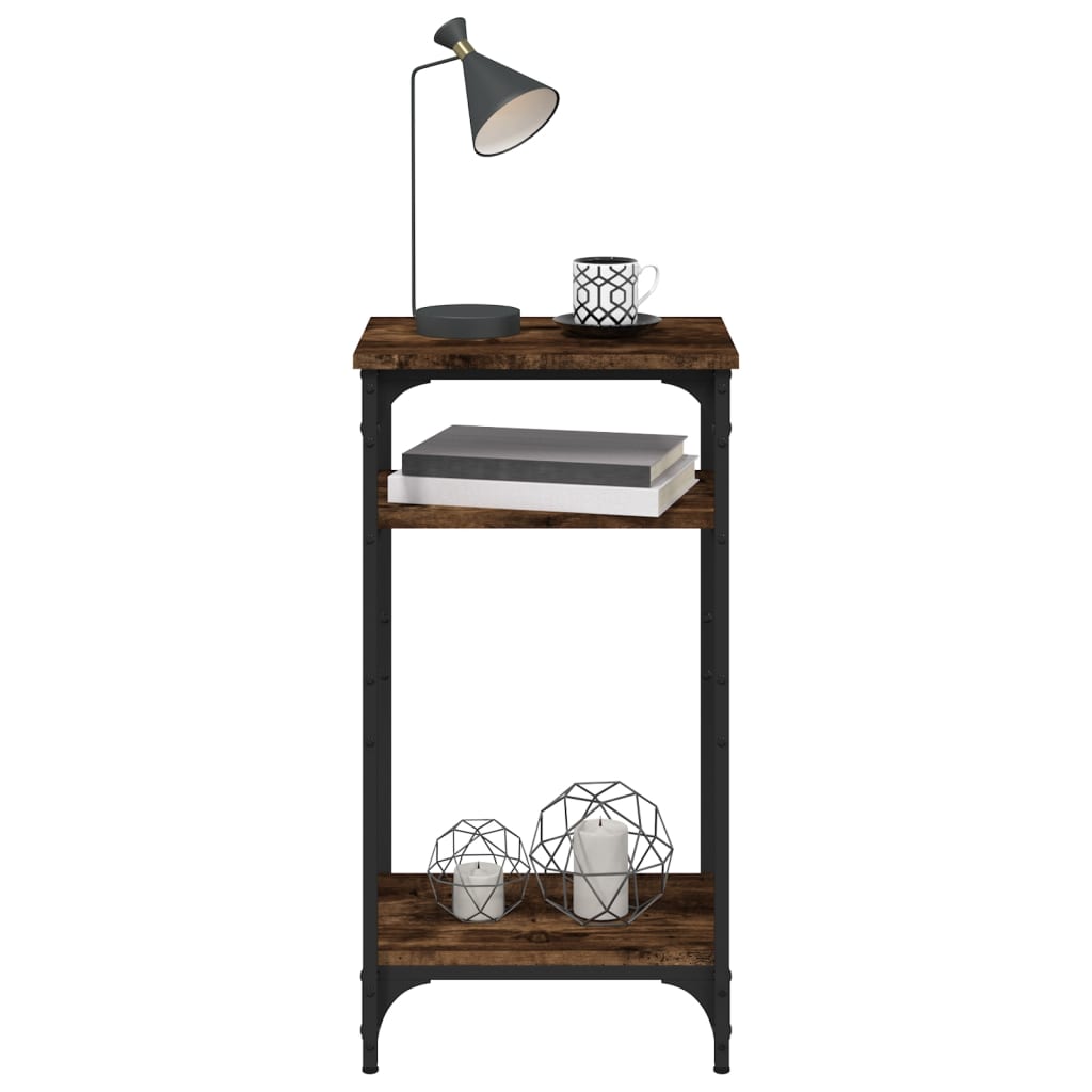 Mesa auxiliar madera contrachapada roble ahumado 40x30x75 cm