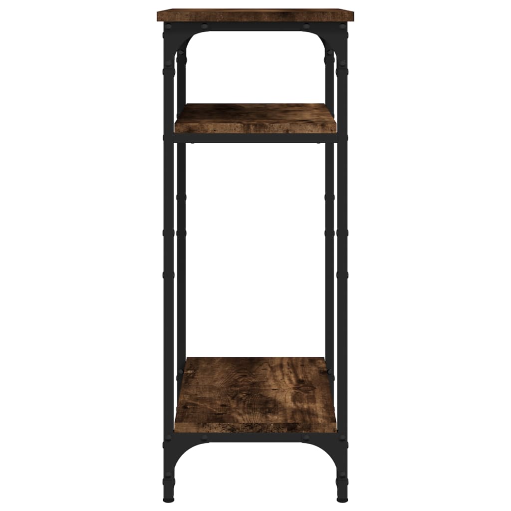 Mesa auxiliar madera contrachapada roble ahumado 40x30x75 cm