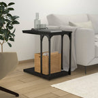 Mesa auxiliar madera contrachapada marrón roble 40x30x60 cm