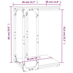 Mesa auxiliar de madera contrachapada negro 40x30x60 cm