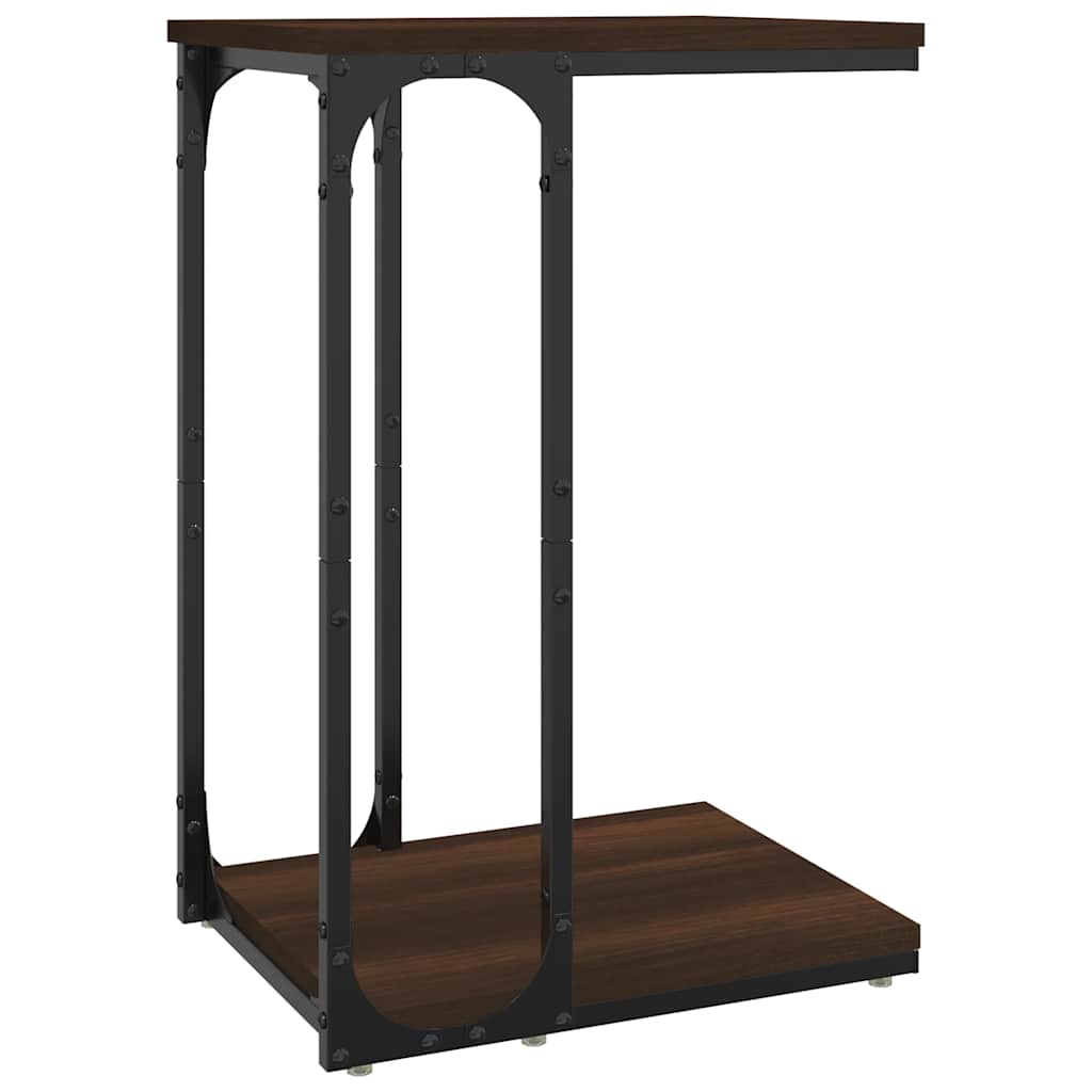 Mesa auxiliar madera contrachapada marrón roble 40x30x60 cm