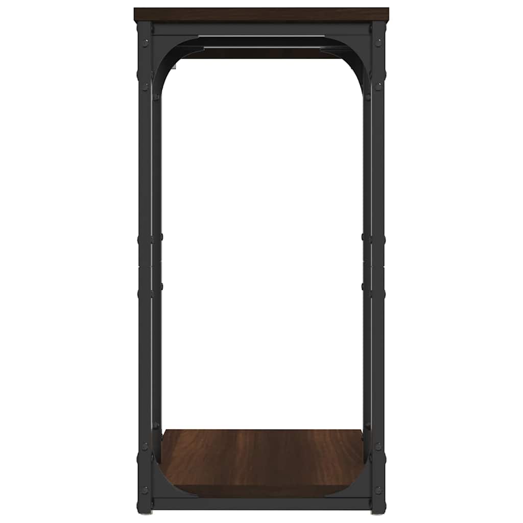 Mesa auxiliar madera contrachapada marrón roble 40x30x60 cm