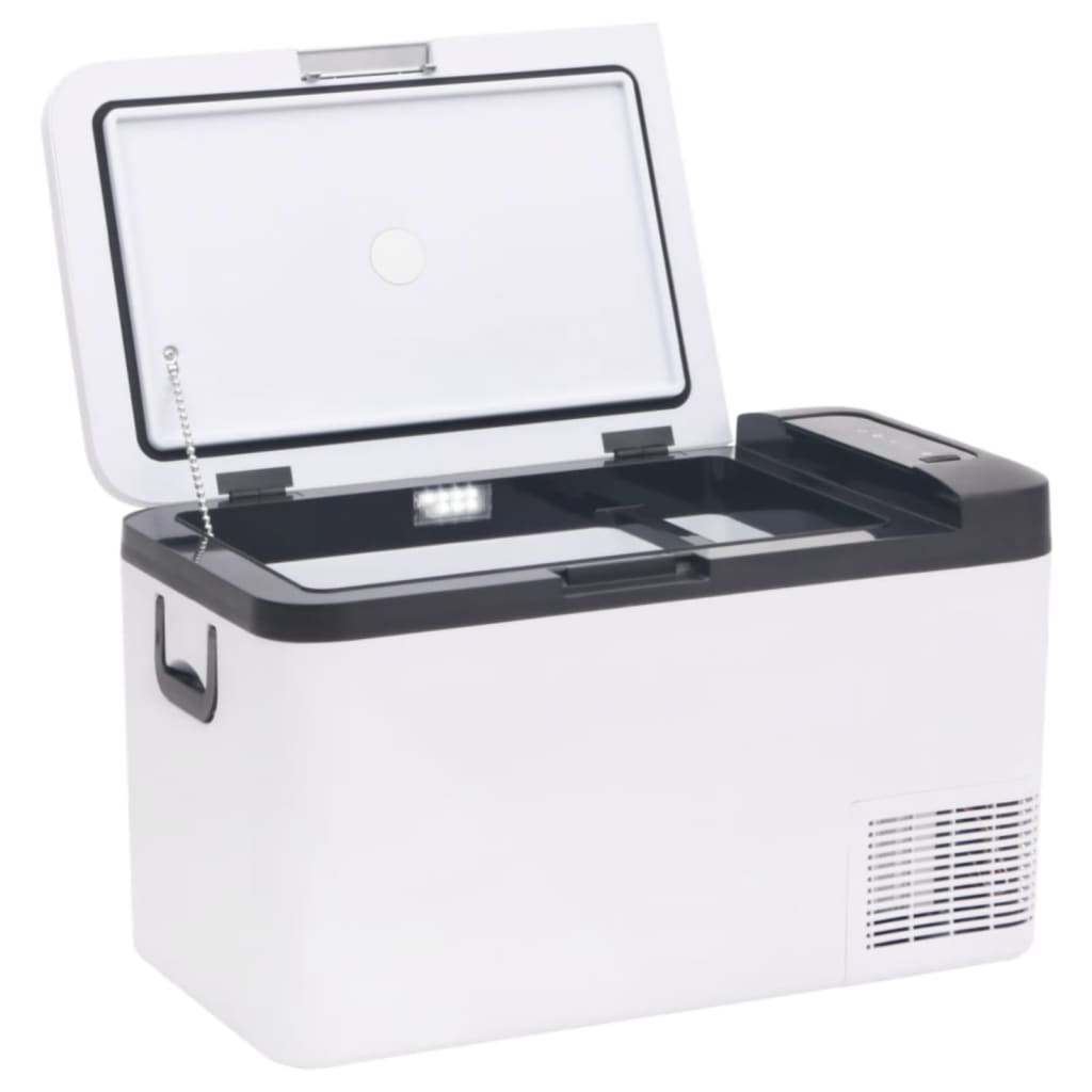 Cooler with PP and PE handle, black and white, 18 L