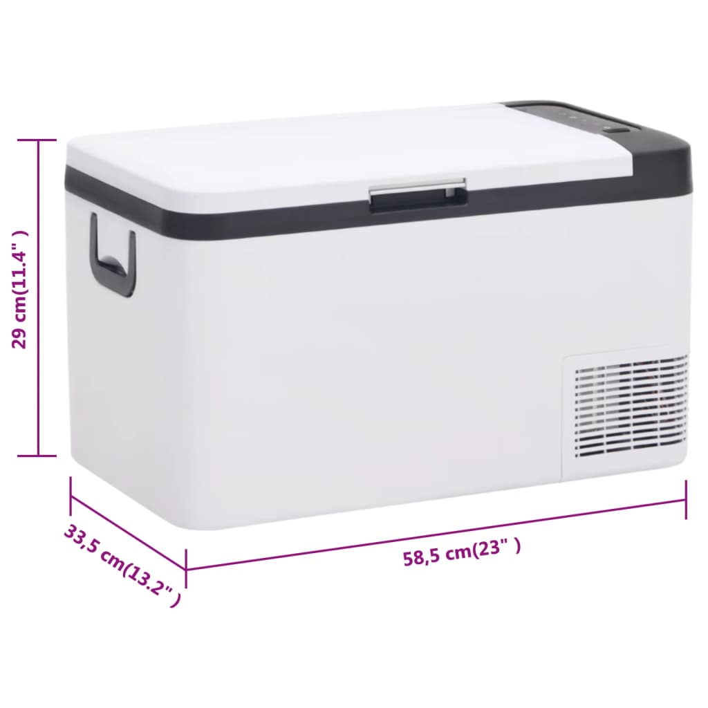 Cooler with PP and PE handle, black and white, 18 L