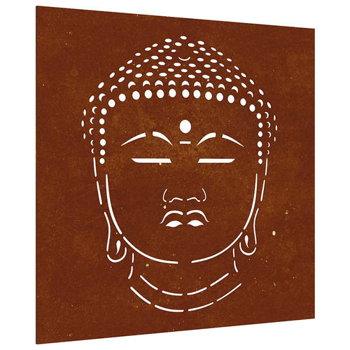 Corten steel garden wall art Buddha head 55x55 cm