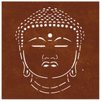 Adorno de pared de jardín acero corten cabeza de Buda 55x55 cm
