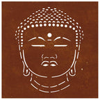 Adorno de pared de jardín acero corten cabeza de Buda 55x55 cm