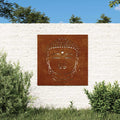 Adorno de pared de jardín acero corten cabeza de Buda 55x55 cm