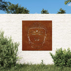 Adorno de pared de jardín acero corten cabeza de Buda 55x55 cm