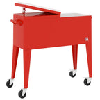 Carrito nevera con ruedas rojo 92x43x89 cm