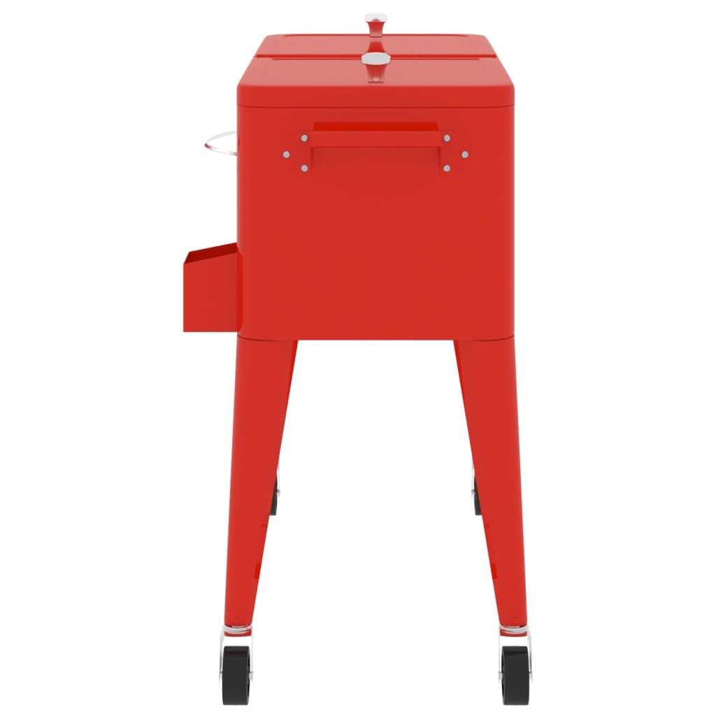 Carrito nevera con ruedas rojo 92x43x89 cm