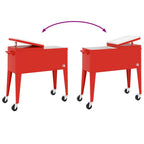 Carrito nevera con ruedas rojo 92x43x89 cm
