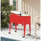 Carrinho frigorífico com rodas vermelho 92x43x89 cm