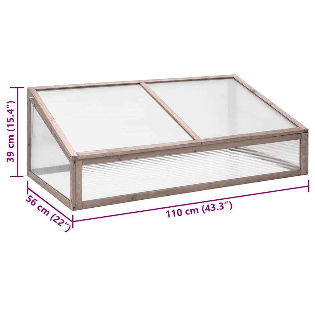 Invernadero madera de abeto gris 110x56x39 cm