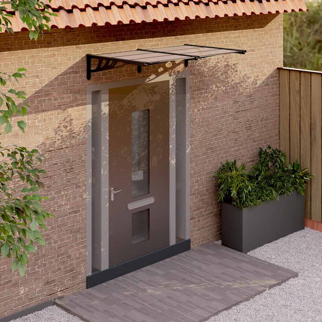 Marquesina de puerta policarbonato negro 122x90 cm