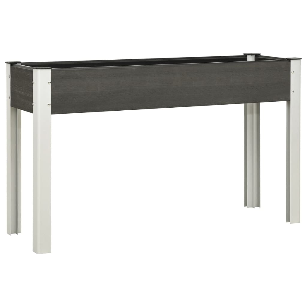 Arriate de jardín con estante WPC gris 100x50x75 cm