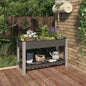 Canteiro de jardim com prateleira WPC cinzento 100x50x75 cm