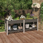 Canteiro de jardim com prateleira WPC cinzento 100x50x75 cm