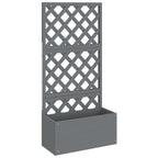 Jardinera con enrejado gris WPC 65x33x135 cm