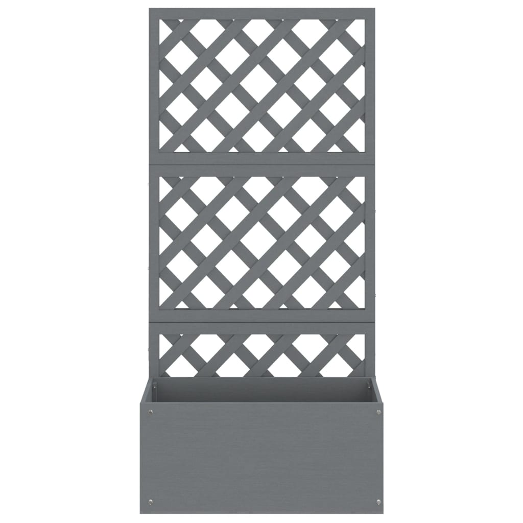 Jardinera con enrejado gris WPC 65x33x135 cm
