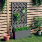 Floreira com treliça cinza WPC 65x33x135 cm