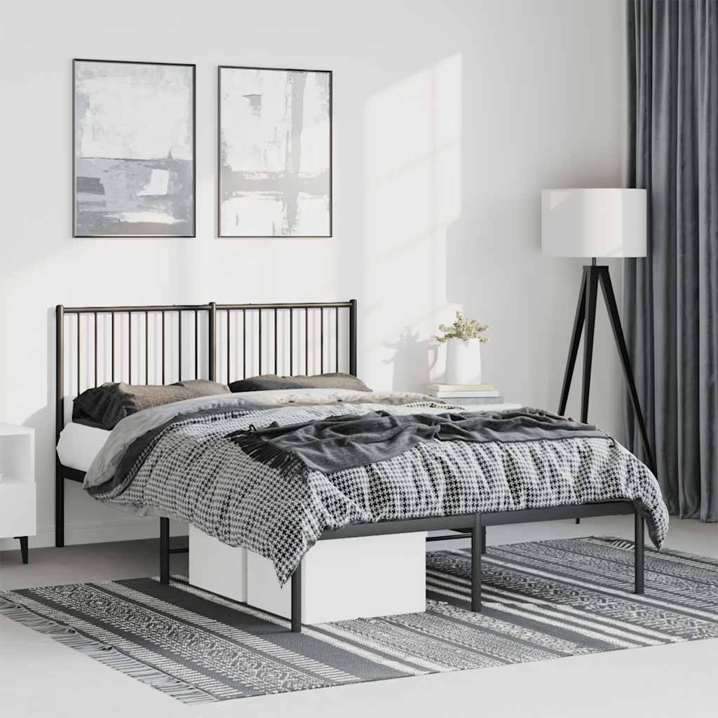 Estructura cama con cabecero sin colchón marrón roble 100x190cm