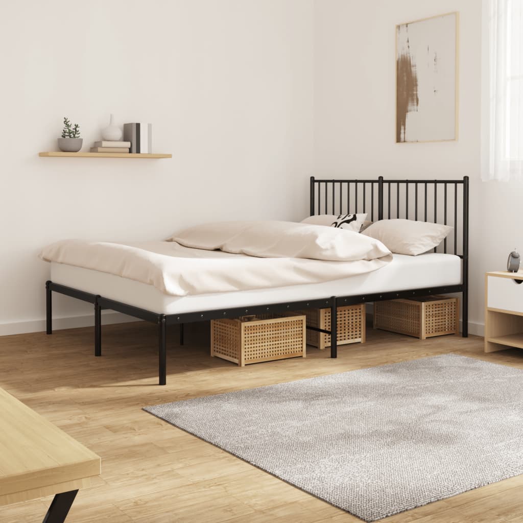 Estructura cama con cabecero sin colchón marrón roble 100x190cm