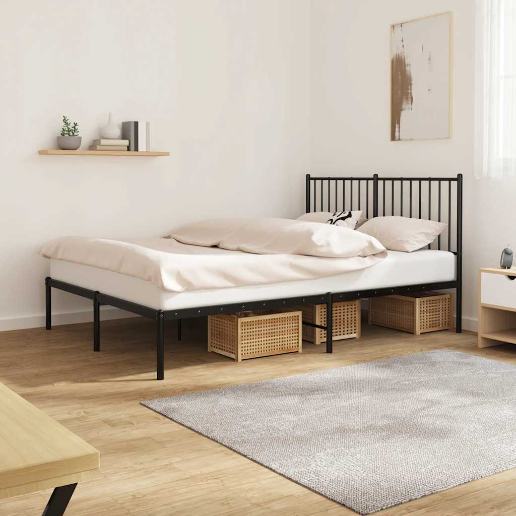 Estructura cama con cabecero sin colchón marrón roble 100x190cm