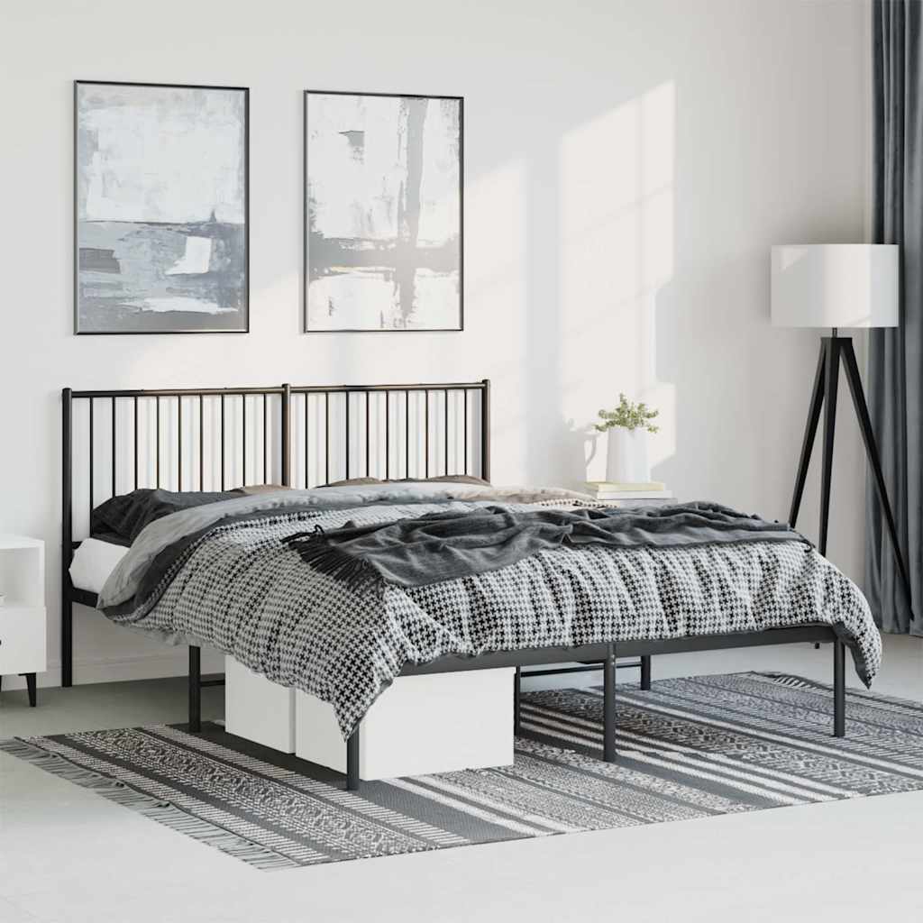 Estructura cama con cabecero sin colchón marrón roble 100x190cm