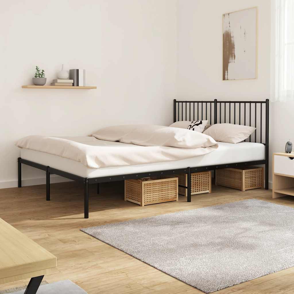 Estructura cama con cabecero sin colchón marrón roble 100x190cm