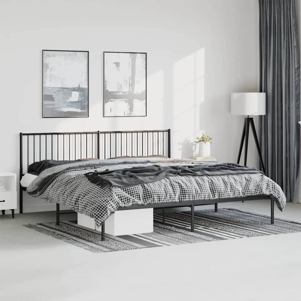 Estructura cama con cabecero sin colchón marrón roble 100x190cm
