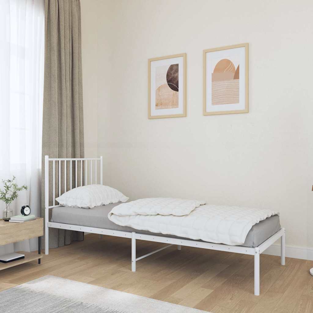 Estructura cama con cabecero sin colchón marrón roble 100x190cm