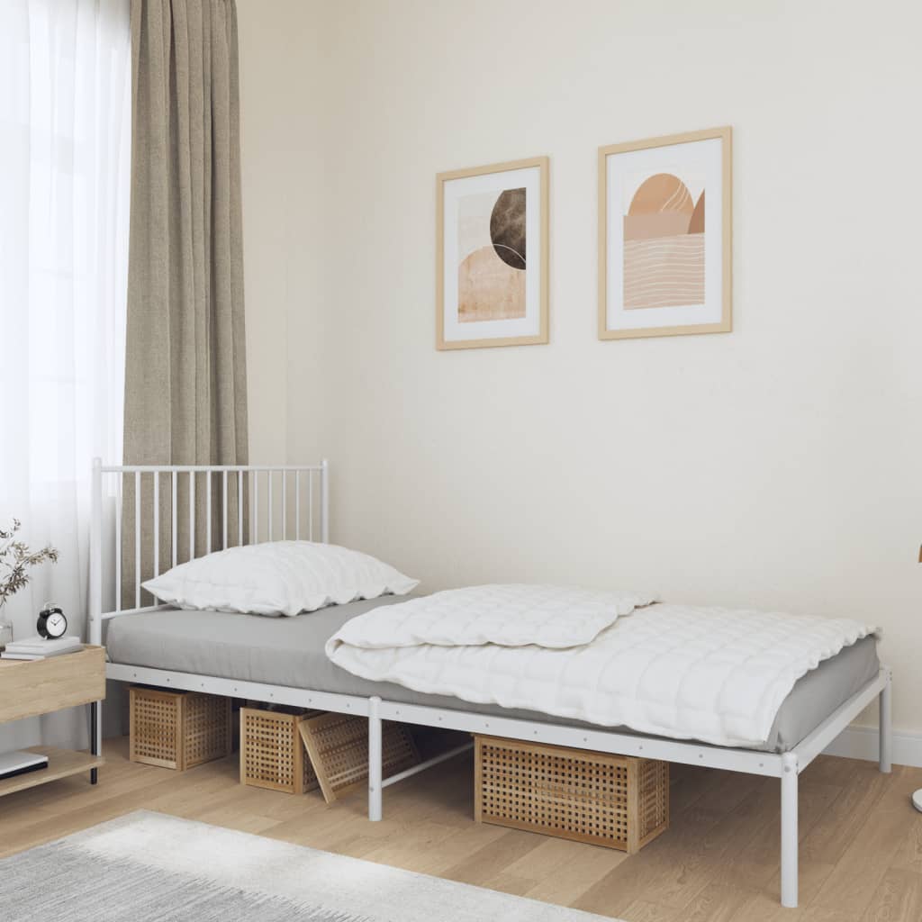 Estructura cama con cabecero sin colchón marrón roble 100x190cm