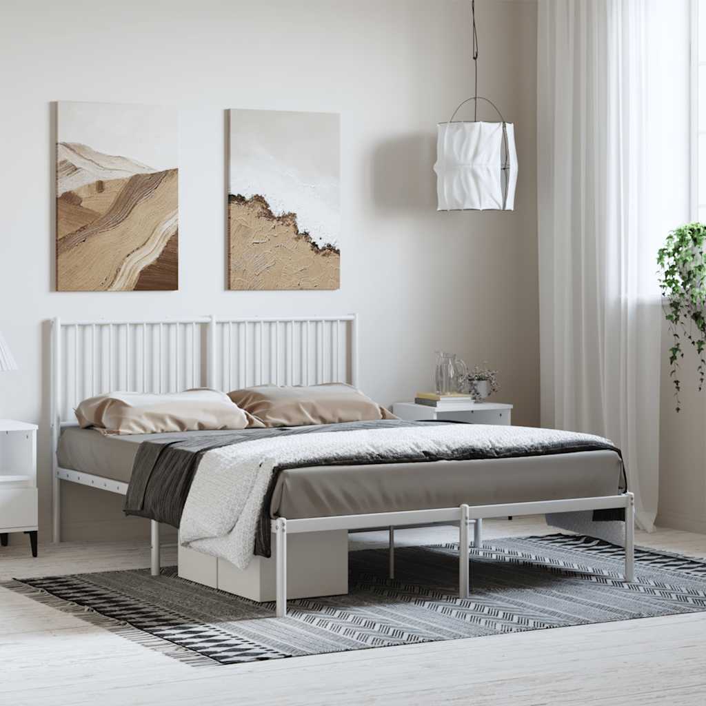 Estructura cama con cabecero sin colchón marrón roble 100x190cm