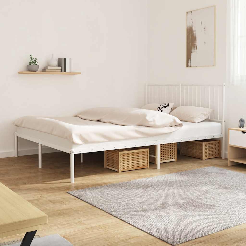Estructura cama con cabecero sin colchón marrón roble 100x190cm