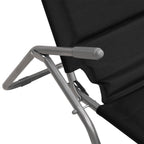 Tumbona plegable 2 uds textilene acero con recubrimiento negro