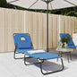 Folding sun lounger powder-coated steel Oxford fabric grey