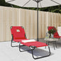 Folding sun lounger powder-coated steel Oxford fabric grey
