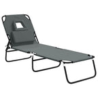 Tumbona plegable acero recubrimiento en polvo tela Oxford gris