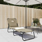 Folding sun lounger powder-coated steel Oxford fabric grey