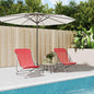 Silla de playa plegable 2 uds acero recubierto textilene crema