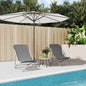 Silla de playa plegable 2 uds acero recubierto textilene crema