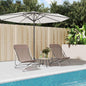 Silla de playa plegable 2 uds acero recubierto textilene crema