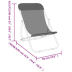 Silla de playa plegable 2 uds acero recubierto textilene crema