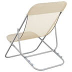 Silla de playa plegable 2 uds acero recubierto textilene crema