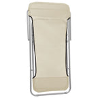 Silla de playa plegable 2 uds acero recubierto textilene crema