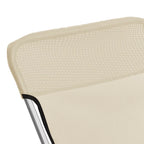 Silla de playa plegable 2 uds acero recubierto textilene crema